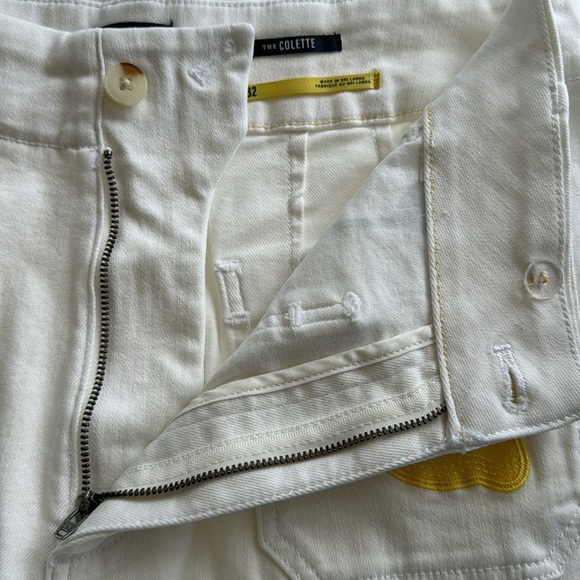 MAEVE by Anthropologie Colette Shorts Limoncello White w/ Lemon design Size 32 - Picture 4 of 10